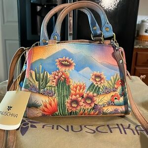 Anuschka 100% top grain leather mini satchel/crossbody